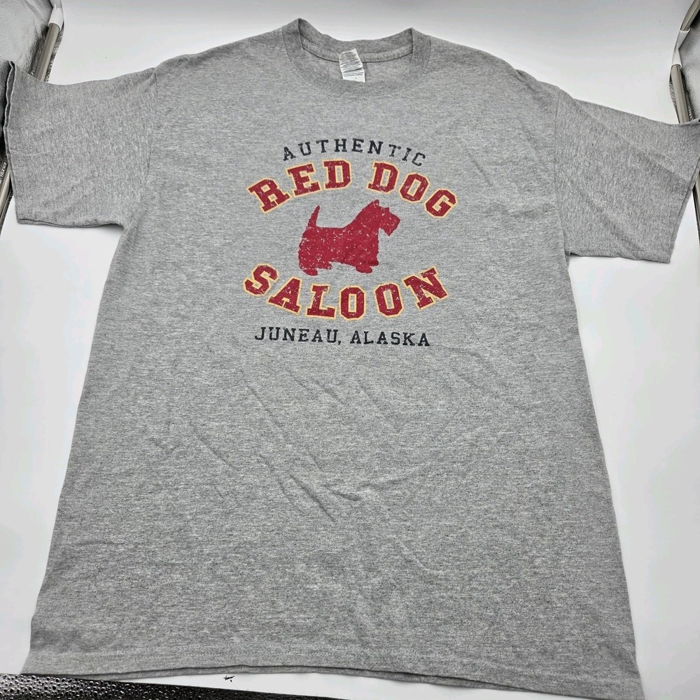 Gildan Heavy Cotton Authentic Red Dog Saloon Juneau, Alaska Gray Size L
